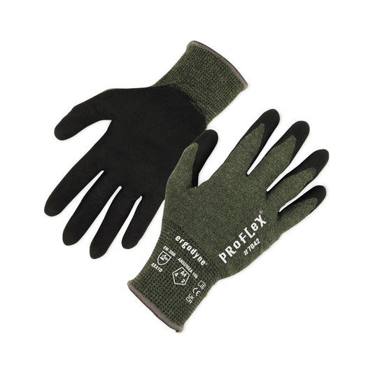 ProFlex 7042 ANSI A4 Nitrile-Coated CR Gloves, EN388: 4X41D, 9" Long, Large, Green, Pair