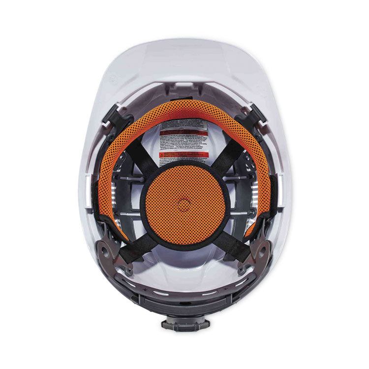 Skullerz 8972LED Class C Hard Hat Cap Style with LED Light, Vented, 4-Point Ratchet, One Size Fits Most (6.5 to 8), White