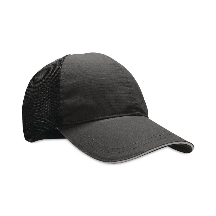 Skullerz 8946 Baseball Cap with Bump Cap Insert, Front Brim, One Size Fits Most, 0.01" Insert, Black