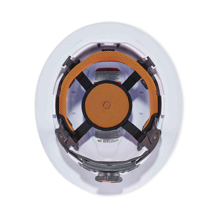 Skullerz 8971LED Class E Hard Hat Full Brim with LED Light, 4-Point Ratchet Suspension, One Size Fits Most (6.5 to 8), White
