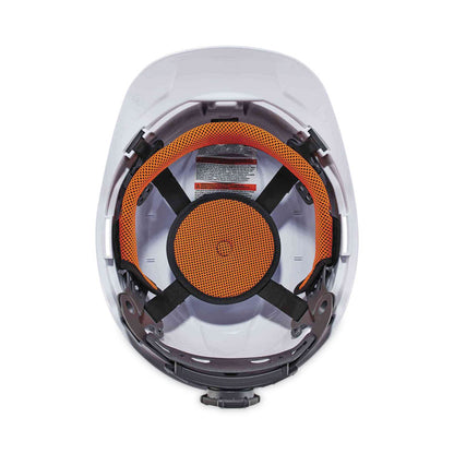 Skullerz 8970LED Class E Hard Hat Cap Style with LED Light, 4-Point Standard Ratchet, One Size Fits Most (6.5 to 8), White