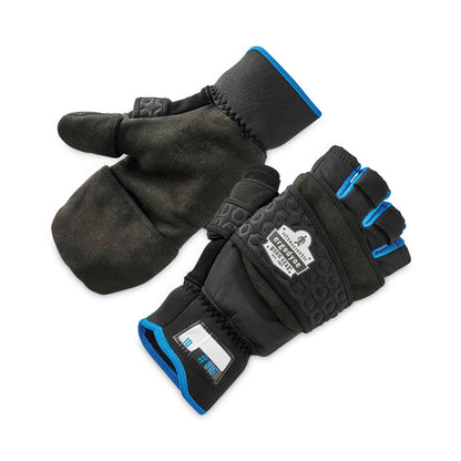 ProFlex 816 Thermal Flip-Top Gloves, EN388: 3423X, 9" Long, X-Large, Black, Pair