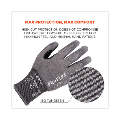ProFlex 7071 ANSI A7 PU Coated CR Gloves, EN388: 4X42F, 9" Long, Medium, Gray, Pair