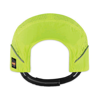 Skullerz 8955 Lightweight Bump Cap Hat, Short Front Brim, 3X-Small to Large (Up to 7.5), 0.01" Insert, Lime