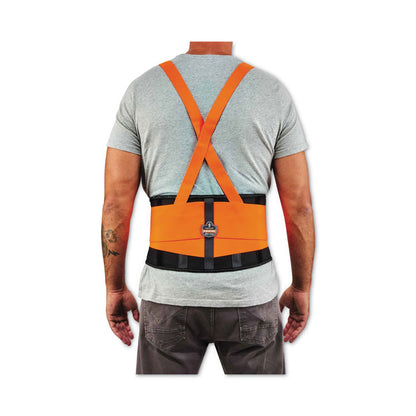 ProFlex 100HV Economy Hi-Vis Spandex Back Support Brace, 3X-Large, 46" to 52" Waist, Black/Orange