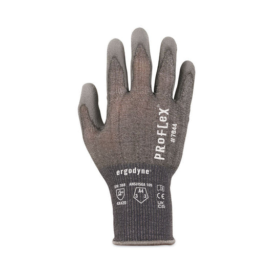ProFlex 7044 ANSI A4 PU Coated CR Gloves, EN388: 4X42D, 9" Long, 2X-Large, Gray, Pair