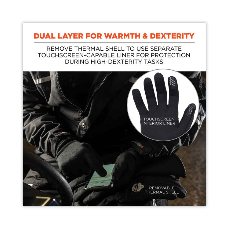 ProFlex 825WP Thermal Waterproof Winter Work Gloves, Medium, Black, Pair