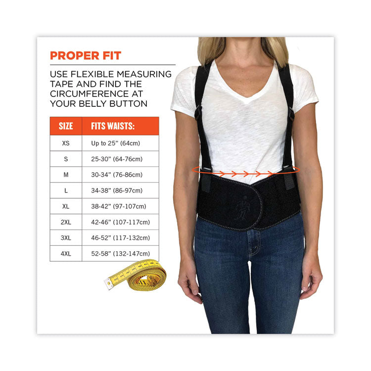 ProFlex 1600 Standard Elastic Back Support Brace, Large, 34" to 38" Waist, Black