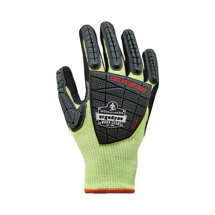 ProFlex 7141 ANSI A4 DIR Nitrile-Coated CR Gloves, EN388: 4X42DP, 9" Long, Medium, Lime, Pair