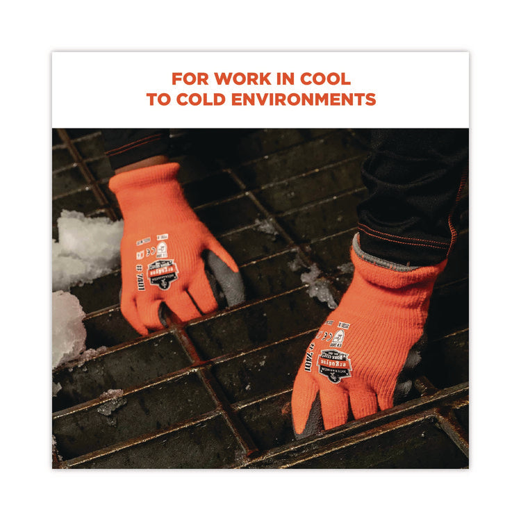 ProFlex 7401-CASE Coated Lightweight Winter Gloves, EN388: 2131X, 9" Long, Large, Orange, Pair