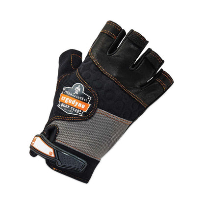 ProFlex 901 Half-Finger Leather Impact Gloves, EN388: 3122X, 2X-Large, Black, Pair