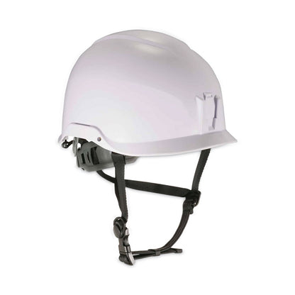 Skullerz 8974 Class E Safety Helmet, Micro Front Brim, 6-Point Standard Ratchet, One Size Fits Most (6.5 to 8), White