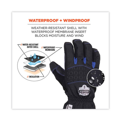 ProFlex 819WP Extreme Thermal WP Gloves, EN388: 4222B, 9" Long, 2X-Large, Black, Pair