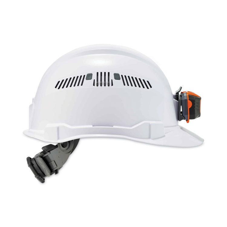 Skullerz 8972LED Class C Hard Hat Cap Style with LED Light, Vented, 4-Point Ratchet, One Size Fits Most (6.5 to 8), White