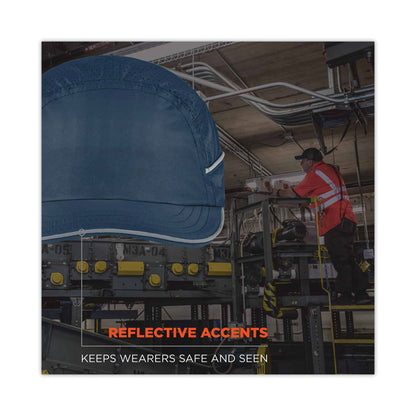 Skullerz 8955 Lightweight Bump Cap Hat, Short Front Brim, 3X-Small to Large (Up to 7.5), 0.01" Insert, Navy