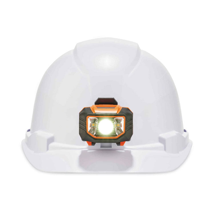 Skullerz 8970LED Class E Hard Hat Cap Style with LED Light, 4-Point Standard Ratchet, One Size Fits Most (6.5 to 8), White