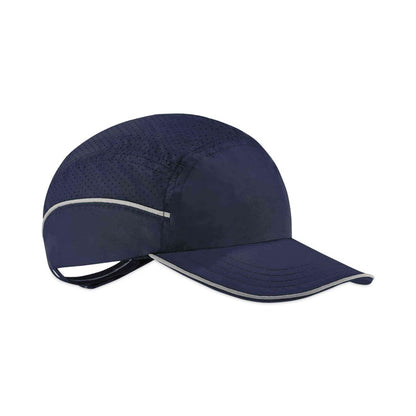 Skullerz 8955 Lightweight Bump Cap Hat, Long Front Brim, 3X-Small to Large (Up to 7.5), 0.01" Insert, Navy