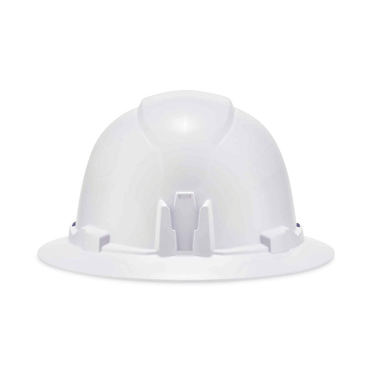 Skullerz 8971 Class E Hard Hat Full Brim, 4-Point Ratchet Suspension, One Size Fits Most (6.5 to 8), White