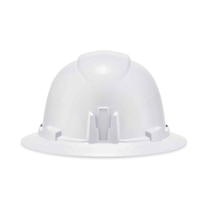 Skullerz 8971 Class E Hard Hat Full Brim, 4-Point Ratchet Suspension, One Size Fits Most (6.5 to 8), White