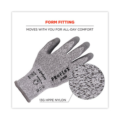 ProFlex 7030 ANSI A3 PU Coated CR Gloves, EN388: 4X42C, 9" Long, Medium, Gray, Pair