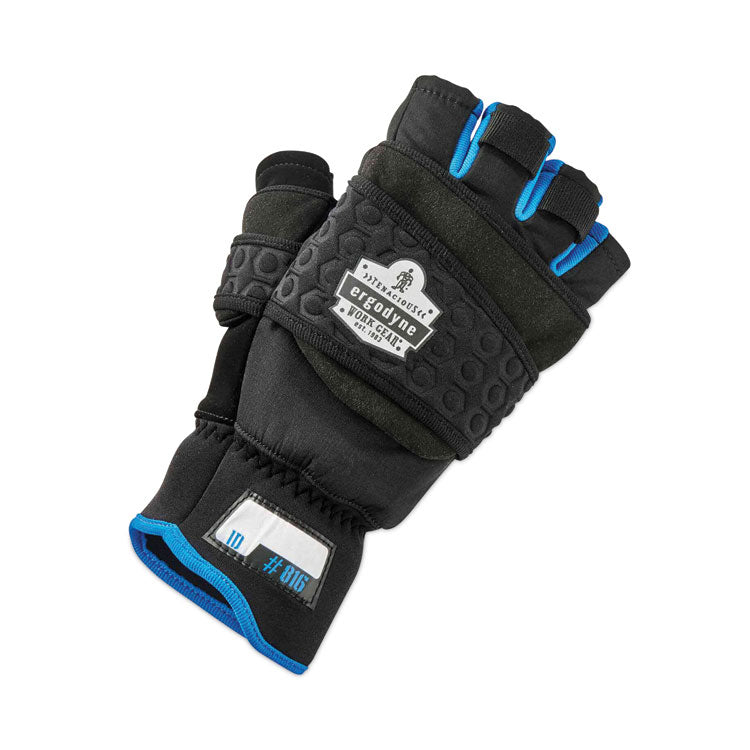 ProFlex 816 Thermal Flip-Top Gloves, EN388: 3423X, 9" Long, 2X-Large, Black, Pair