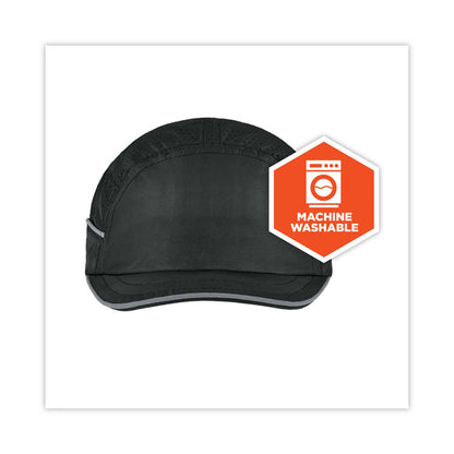 Skullerz 8955 Lightweight Bump Cap Hat, Micro Front Brim, 3X-Small to Large (Up to 7.5), 0.01" Insert, Black