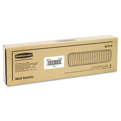 Microfiber Scrubber Pad, Vertical Polyprolene Stripes, 18", Yellow, 6/Carton