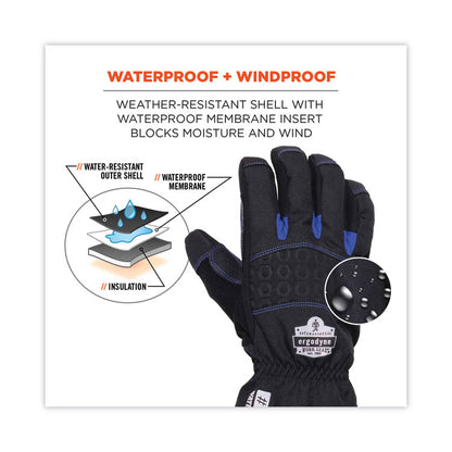 ProFlex 819WP Extreme Thermal WP Gloves, EN388: 4222B, 9" Long, Large, Black, Pair