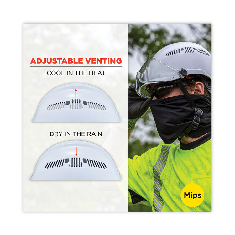 Skullerz 8975-MIPS Class C Safety Helmet, Vented, MIPS 6-Point Ratchet Suspension, One Size Fits Most (6.5 to 8), White