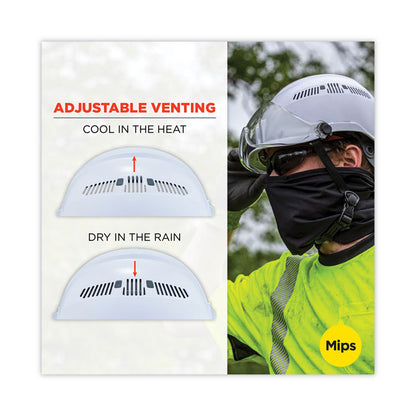 Skullerz 8975-MIPS Class C Safety Helmet, Vented, MIPS 6-Point Ratchet Suspension, One Size Fits Most (6.5 to 8), White