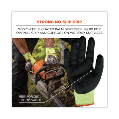 ProFlex 7141 ANSI A4 DIR Nitrile-Coated CR Gloves, EN388: 4X42DP, 9" Long, 2X-Large, Lime, 72 Pairs/Carton
