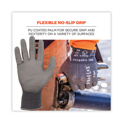 ProFlex 7044 ANSI A4 PU Coated CR Gloves, EN388: 4X42D, 9" Long, Small, Gray, Pair