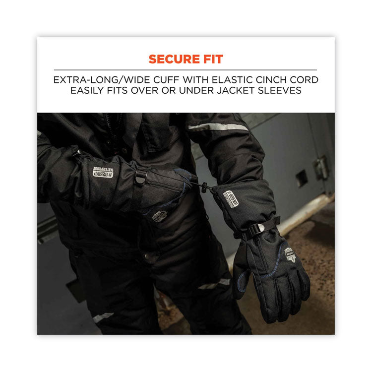 ProFlex 825WP Thermal Waterproof Winter Work Gloves, Medium, Black, Pair