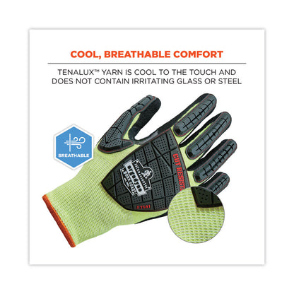 ProFlex 7141 ANSI A4 DIR Nitrile-Coated CR Gloves, EN388: 4X42DP, 9" Long, Large, Lime, Pair
