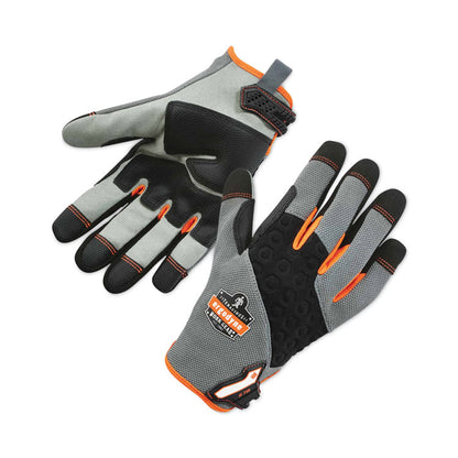 ProFlex 710 Heavy-Duty Mechanics Gloves, 9" Long, Small, Gray, Pair