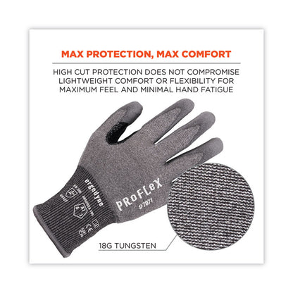 ProFlex 7071 ANSI A7 PU Coated CR Gloves, EN388: 4X42F, 9" Long, X-Large, Gray, Pair