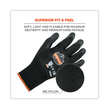 ProFlex 7001 Nitrile-Coated Gloves, EN388: 4121X, 9" Long, Large, Black, Pair