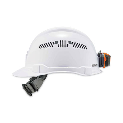 Skullerz 8972LED Class C Hard Hat Cap Style with LED Light, Vented, 4-Point Ratchet, One Size Fits Most (6.5 to 8), White