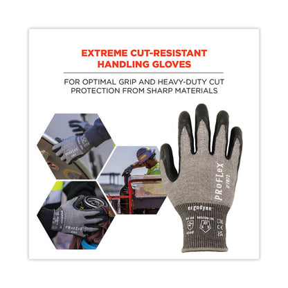 ProFlex 7072 ANSI A7 Nitrile-Coated CR Gloves, EN388: 4X44F, 9" Long, Medium, Gray, Pair