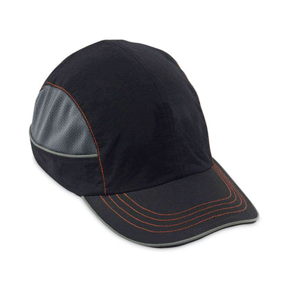 Skullerz 8950XL XL Bump Cap Hat, Long Front Brim, Large to 3X-Large (7.5 and Up), 0.01" Insert, Black