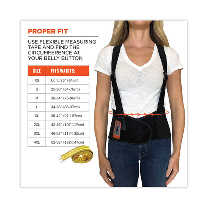 ProFlex 1100SF Standard Spandex Back Support Brace, Small, 25" to 30" Waist, Black