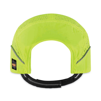 Skullerz 8955 Lightweight Bump Cap Hat, Long Front Brim, 3X-Small to Large (Up to 7.5), 0.01" Insert, Lime