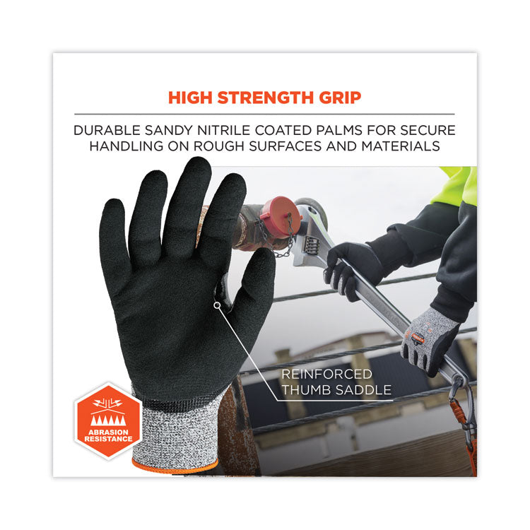 ProFlex 7031 ANSI A3 Nitrile-Coated CR Gloves, EN388: 4X42C, 10" Long, Large, Gray, Pair