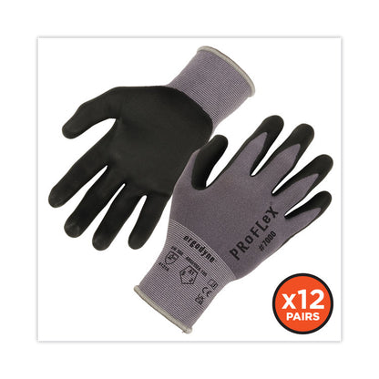 ProFlex 7000 Nitrile-Coated Gloves Microfoam Palm, EN388: 4121A, 9" Long, X-Large, Gray, 12 Pairs