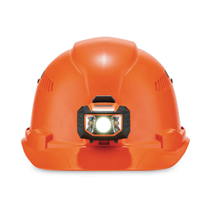 Skullerz 8972LED Class C Hard Hat Cap Style with LED Light, Vented, 4-Point Ratchet, One Size Fits Most (6.5 to 8), Orange