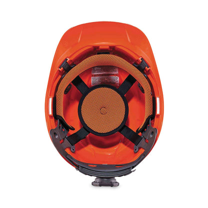 Skullerz 8972 Class C Hard Hat Cap Style, Vented, 4-Point Standard Ratchet Suspension, One Size Fits Most (6.5 to 8), Orange