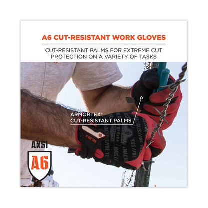 ProFlex 812CR6 ANSI A6 Utility and CR Gloves, EN388: 2543E, 9" Long, 2X-Large, Black, Pair