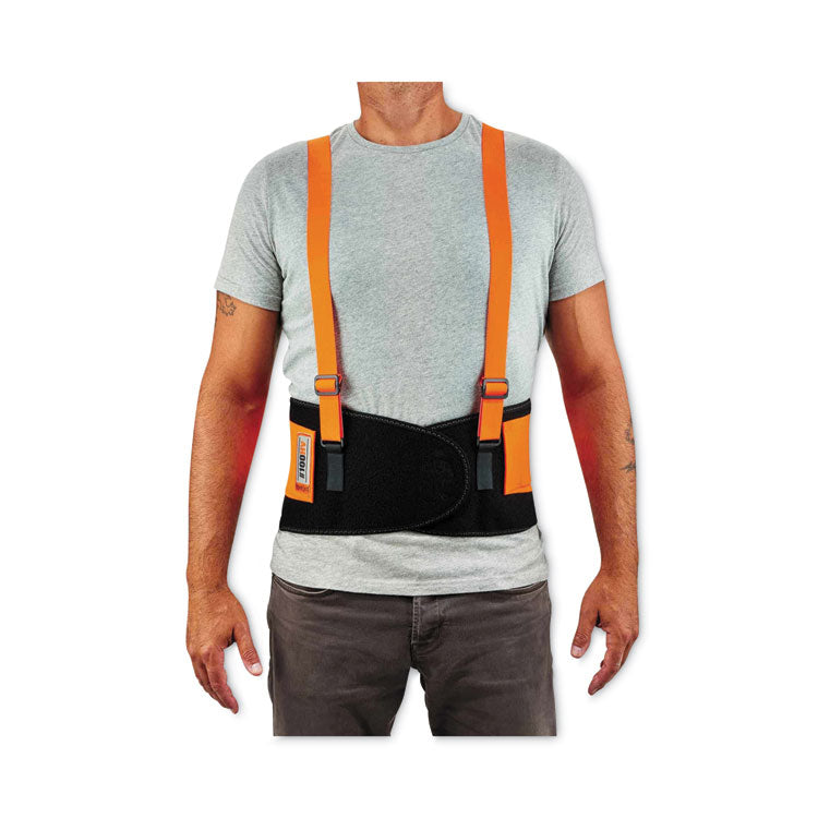 ProFlex 100HV Economy Hi-Vis Spandex Back Support Brace, X-Small, 20" to 25" Waist, Black/Orange