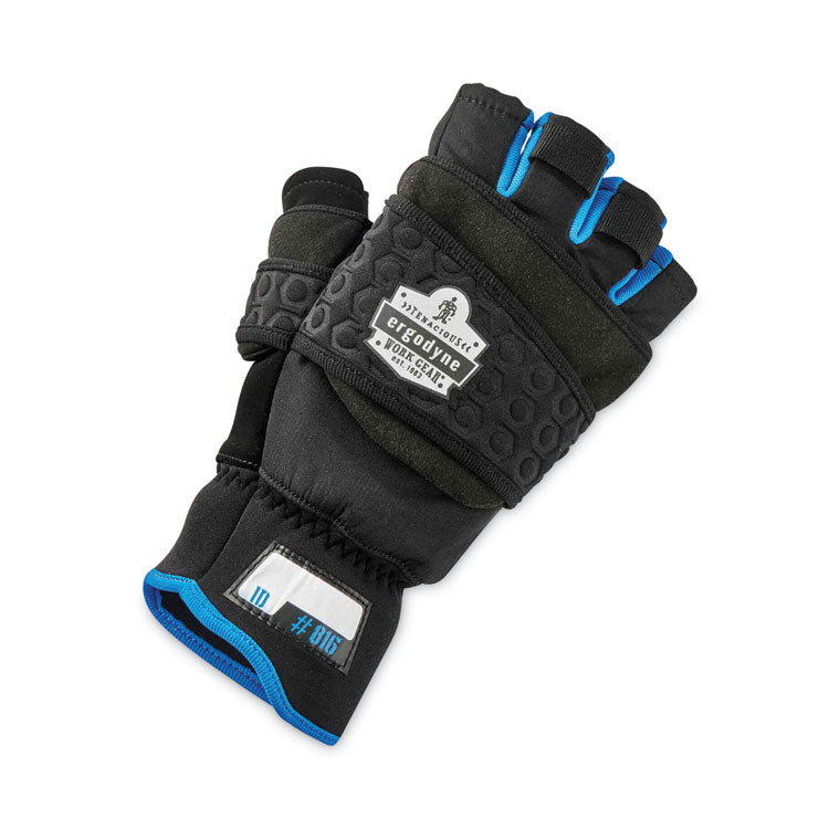 ProFlex 816 Thermal Flip-Top Gloves, EN388: 3423X, 9" Long, Large, Black, Pair