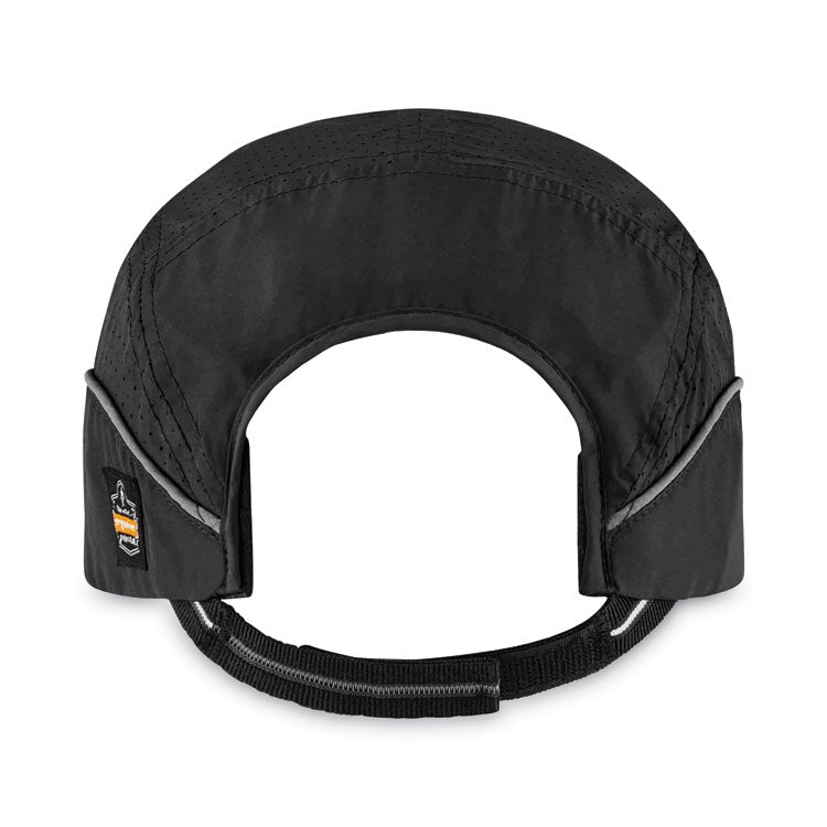 Skullerz 8955 Lightweight Bump Cap Hat, Long Front Brim, 3X-Small to Large (Up to 7.5), 0.01" Insert, Black
